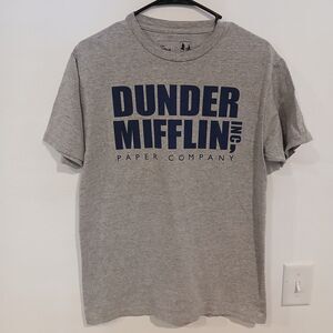 Dunder Mifflin Paper The Office Gray Short Sleeve Cotton Blend T-Shirt Men's M